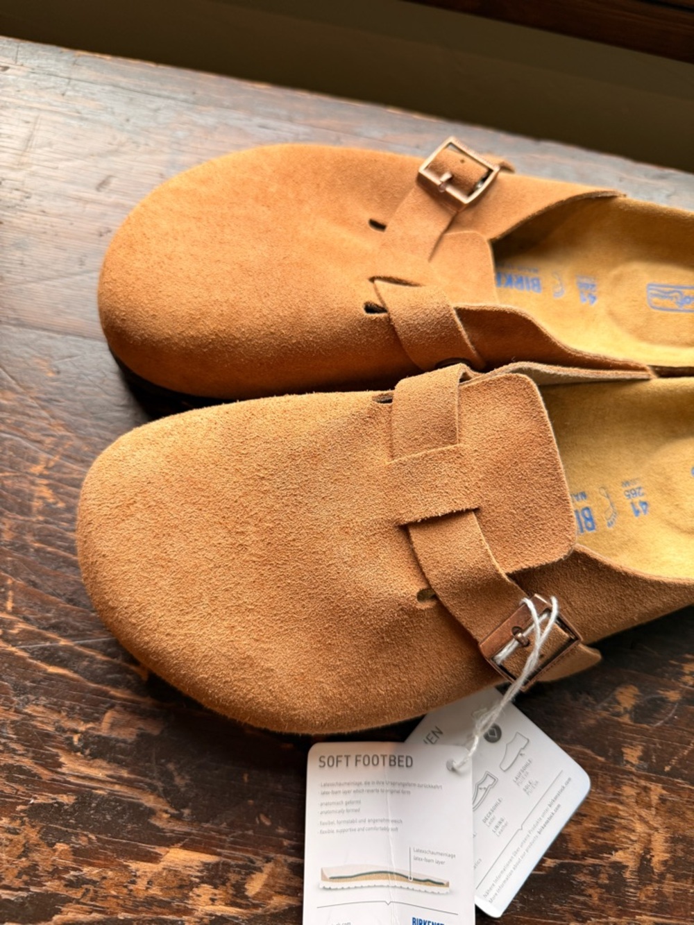 Birkenstock Boston Suede Clog in Camel - Picture 2 of 3